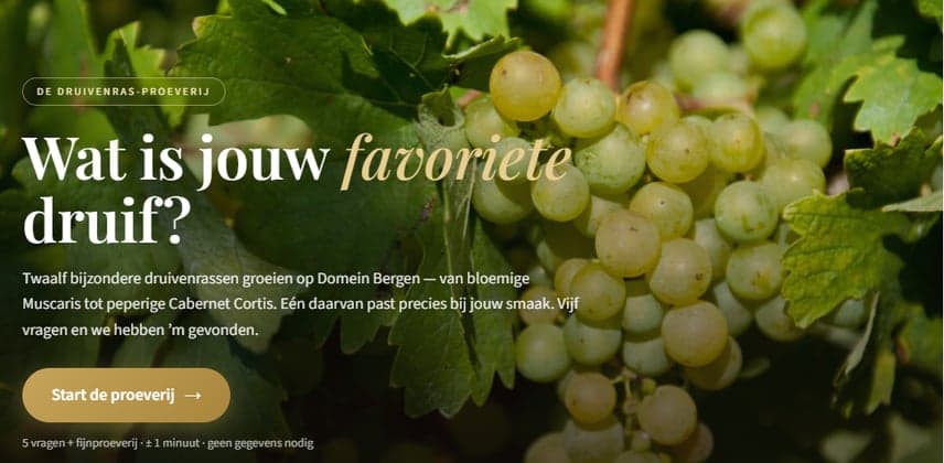 Fijnproeverij op Domein Bergen — wat is jouw favoriete druif?
